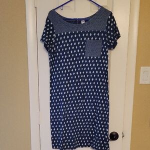 Old Navy Blue Midi Dress Casual Crew Neck Short Sleeve